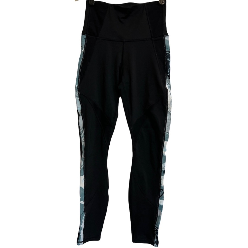 Athleta Precision 7/8 Legging Womens Black Marble Workout Pants Size 2XS